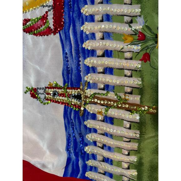 The Quacker Factory Shirt Nautical Sequins Size 2X 100% Silk Vintage NWT - Picture 6 of 12